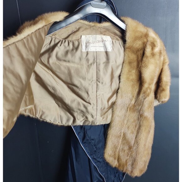 Eatons of Canada Fur Salon Real Mink Bolero Jacket Vintage Fur Cropped Pullover - Picture 2 of 8